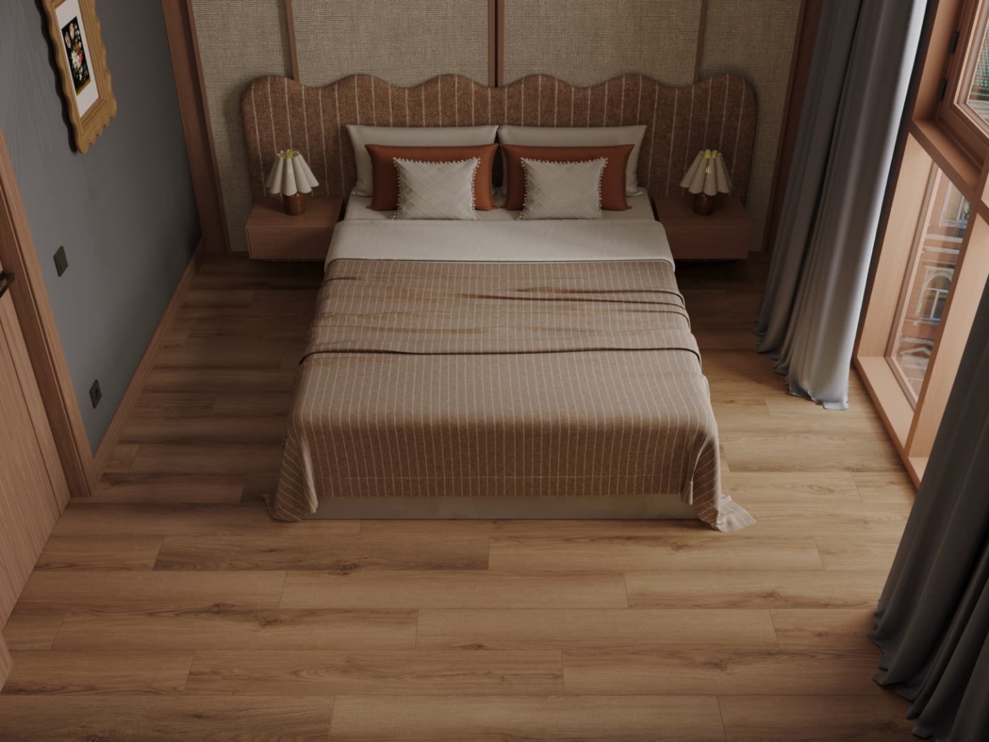 Кварцвиниловый SPC ламинат Alpine Floor Титан 8 Арктур ECO 27-4-R 1220×183×8 фото в интерьере