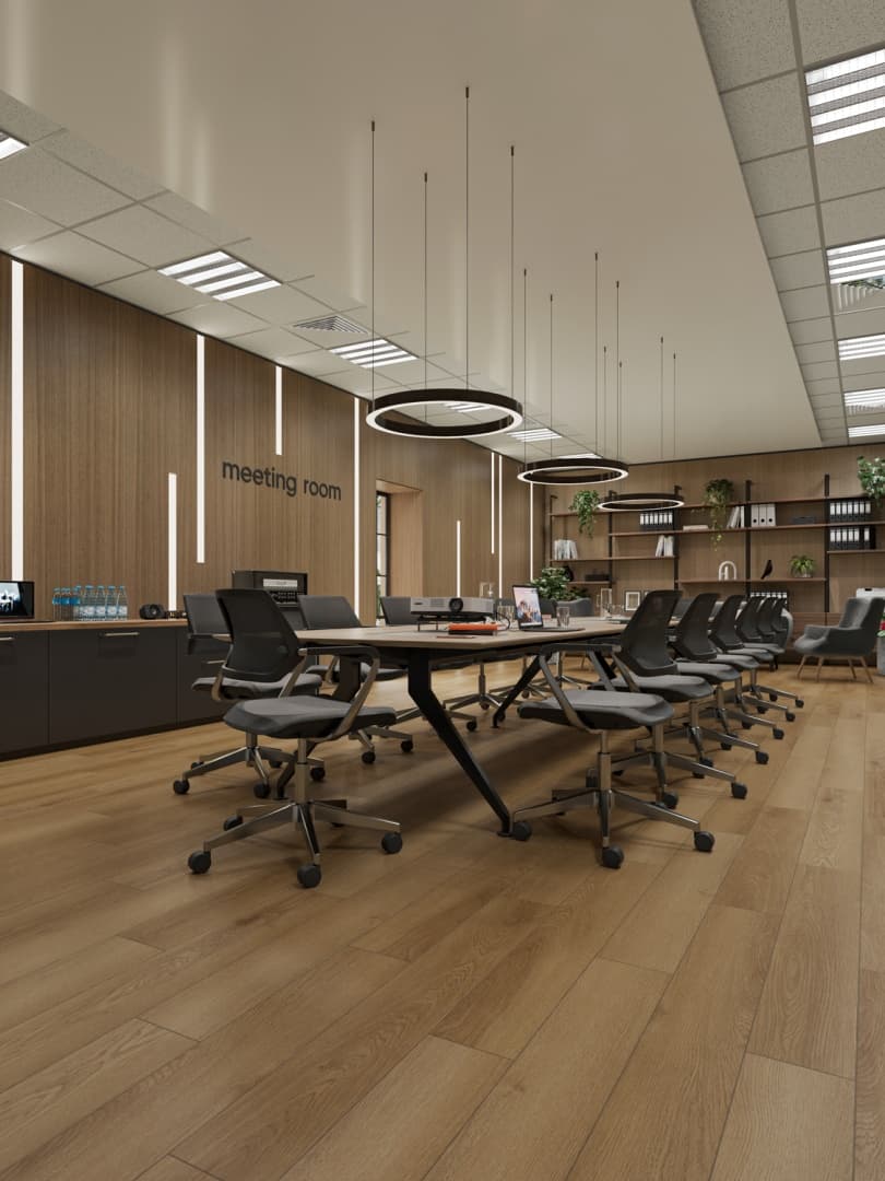 Кварцвиниловый SPC ламинат Alpine Floor Титан 8 Осирис ECO 27-6-R 1220×183×8 фото в интерьере