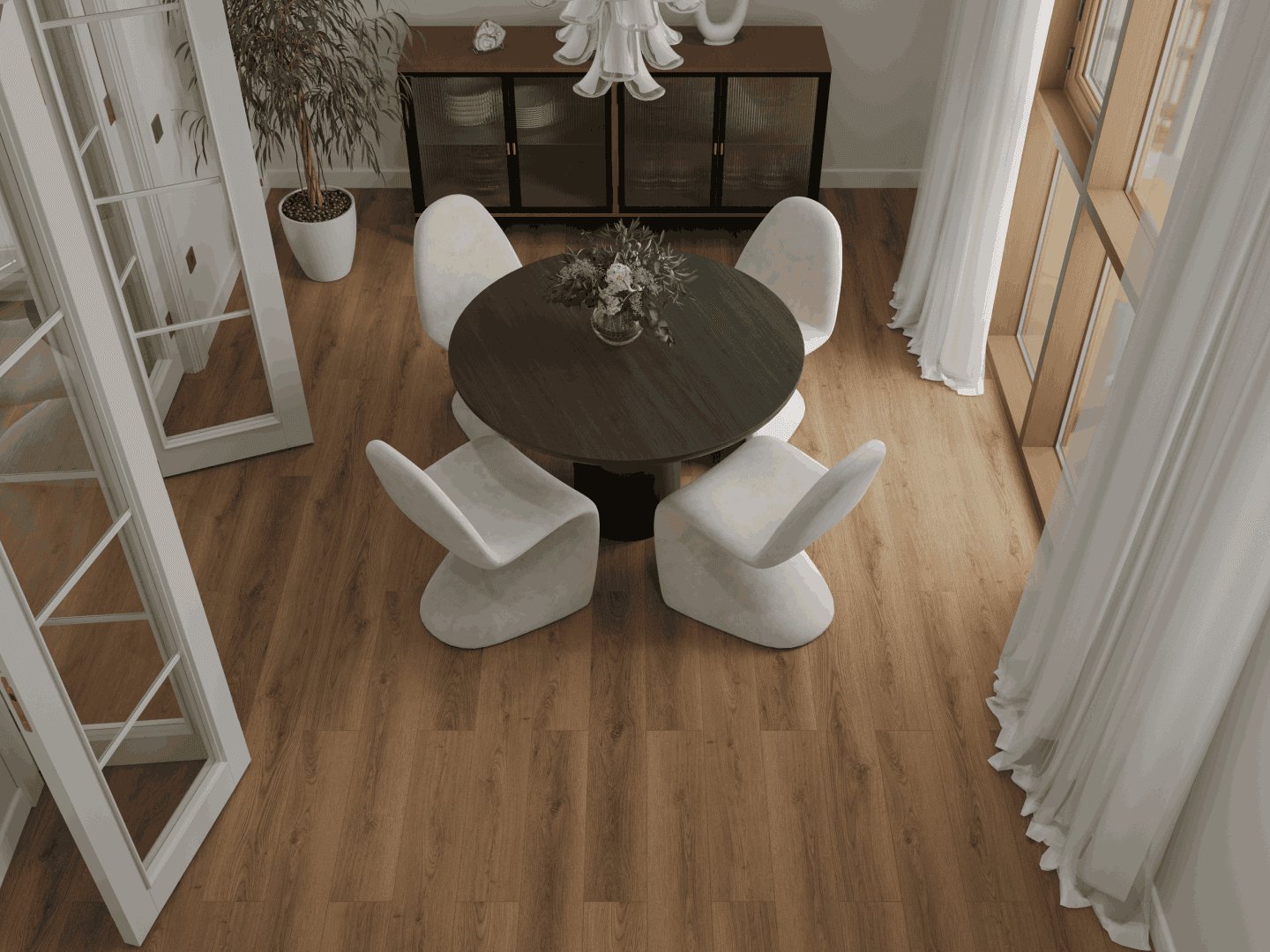 Кварцвиниловый SPC ламинат Alpine Floor Титан 8 Антарес ECO 27-9-R 1220×183×8 фото в интерьере