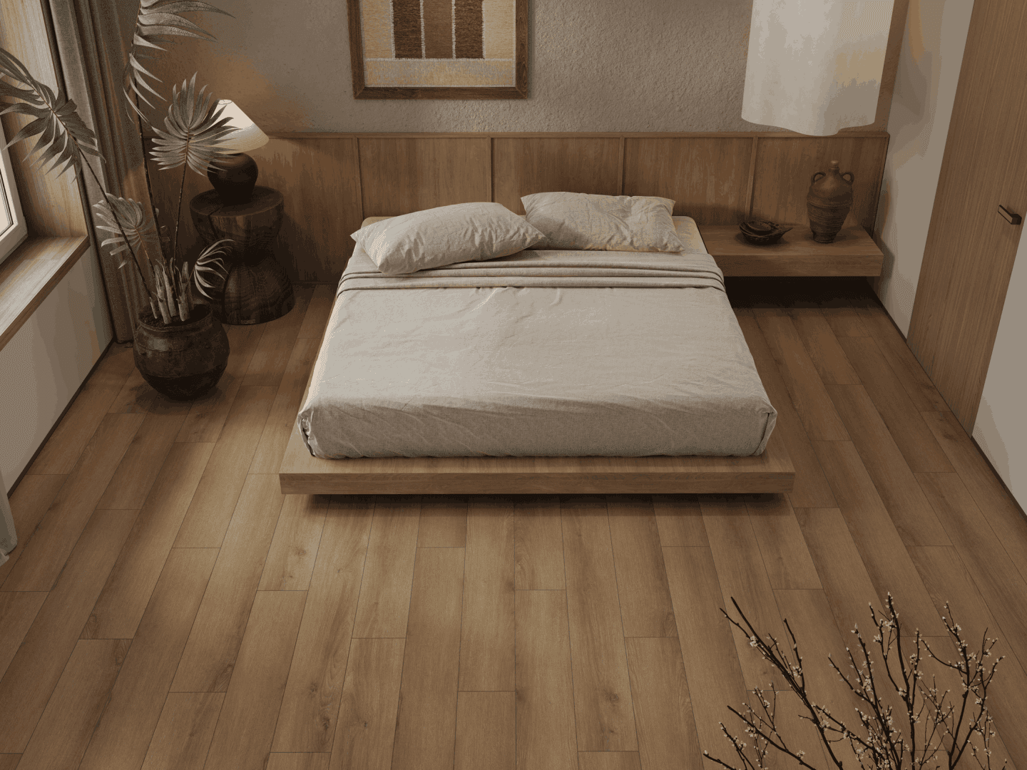 Кварцвиниловый SPC ламинат Alpine Floor Титан 8 Широн ECO 27-11-R 1220×183×8 фото в интерьере