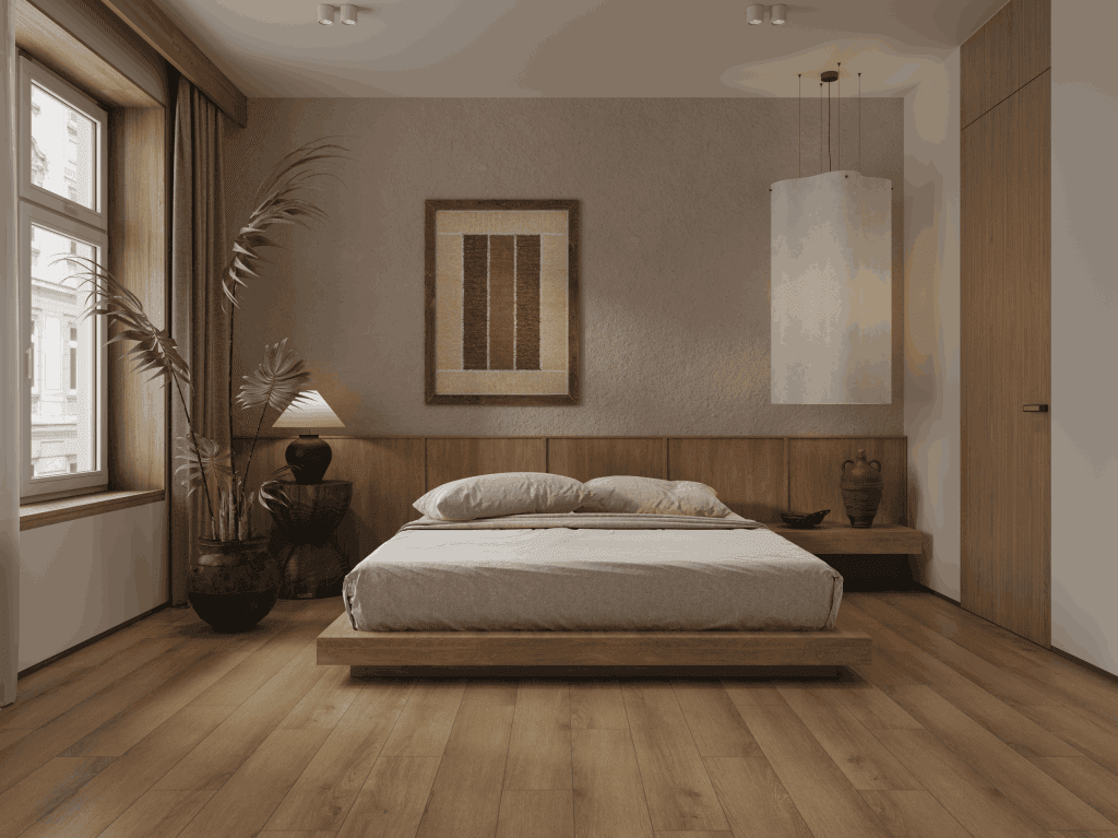 Кварцвиниловый SPC ламинат Alpine Floor Титан 8 Широн ECO 27-11-R 1220×183×8 фото в интерьере