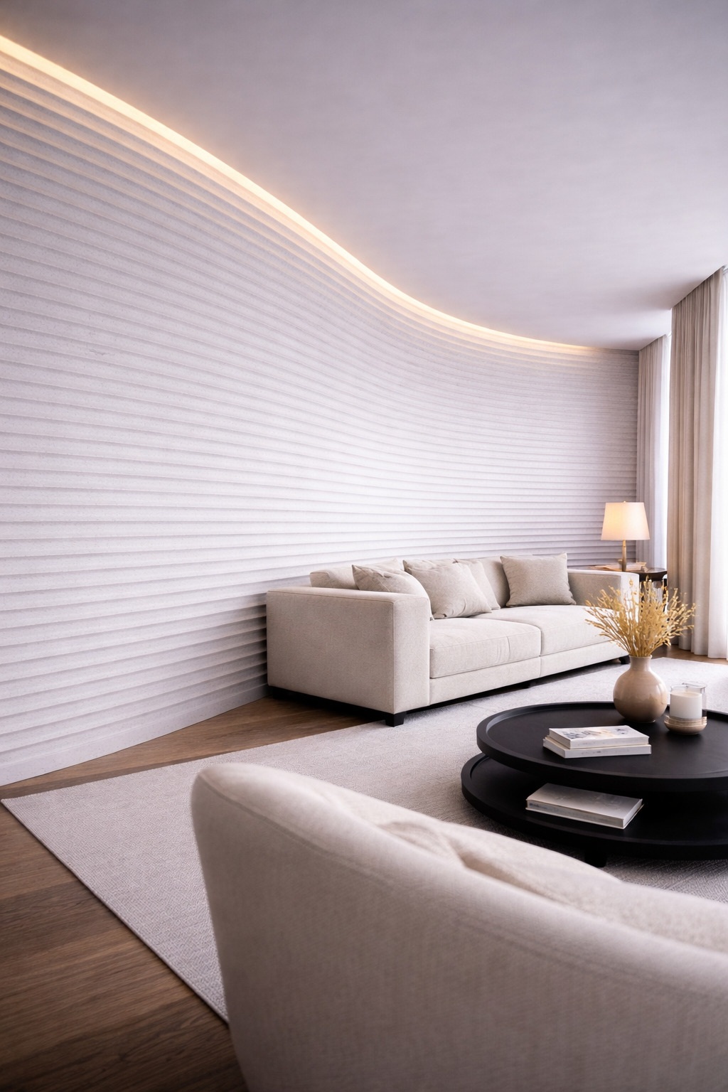 Гибкий камень Alpine Walls Гибкая керамика Onda MTR-004PW 1200×600×9 фото в интерьере