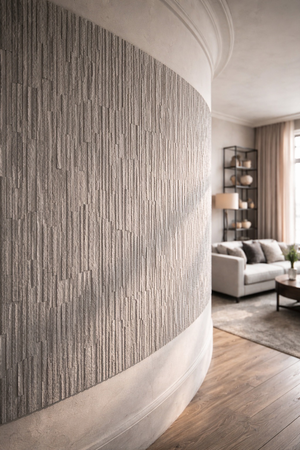 Гибкий камень Alpine Walls Гибкая керамика Cascata MTR-007PW 1180×540×7 фото в интерьере