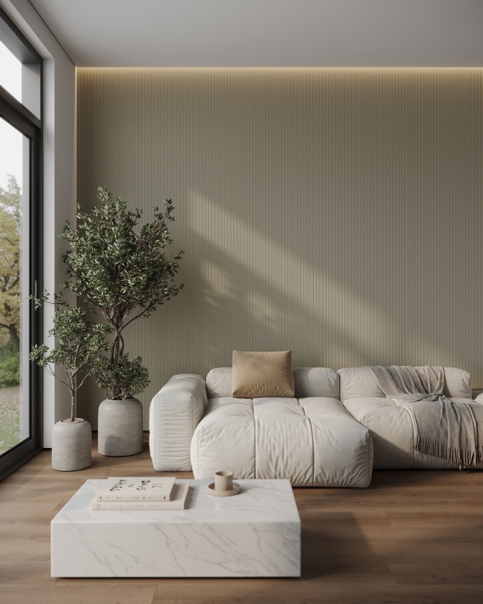 Стеновая панель Ultrawood Next WPC 001 BG st 2900×106×9,3 фото в интерьере