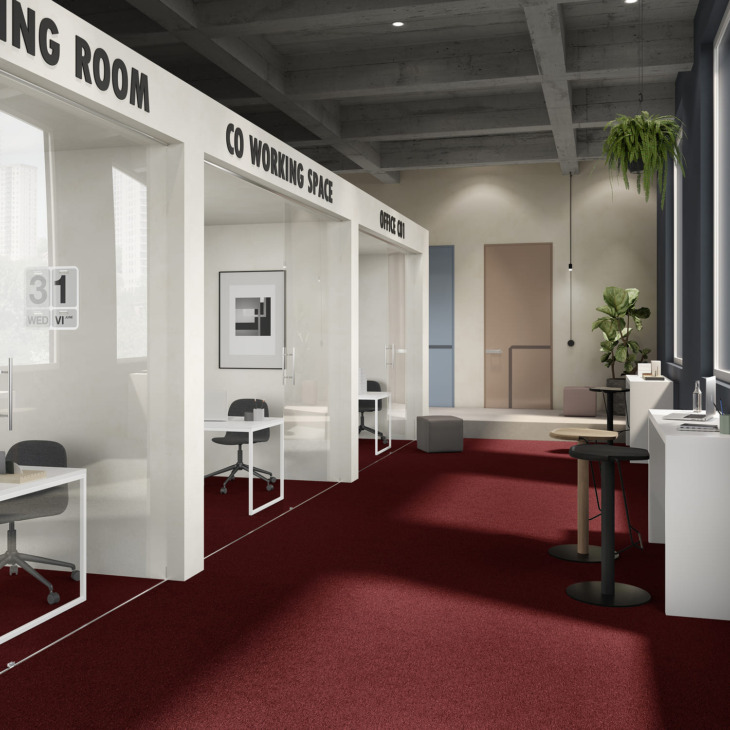 Ковролин Associated Weavers Медуза цвет 11 Bordeaux 1000×4000×5,2 фото в интерьере