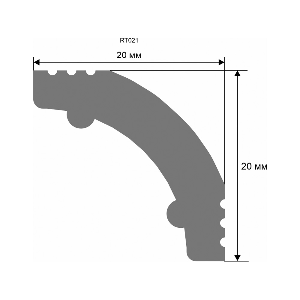 Потолочный плинтус под покраску Artiva RT021 2000×20×20