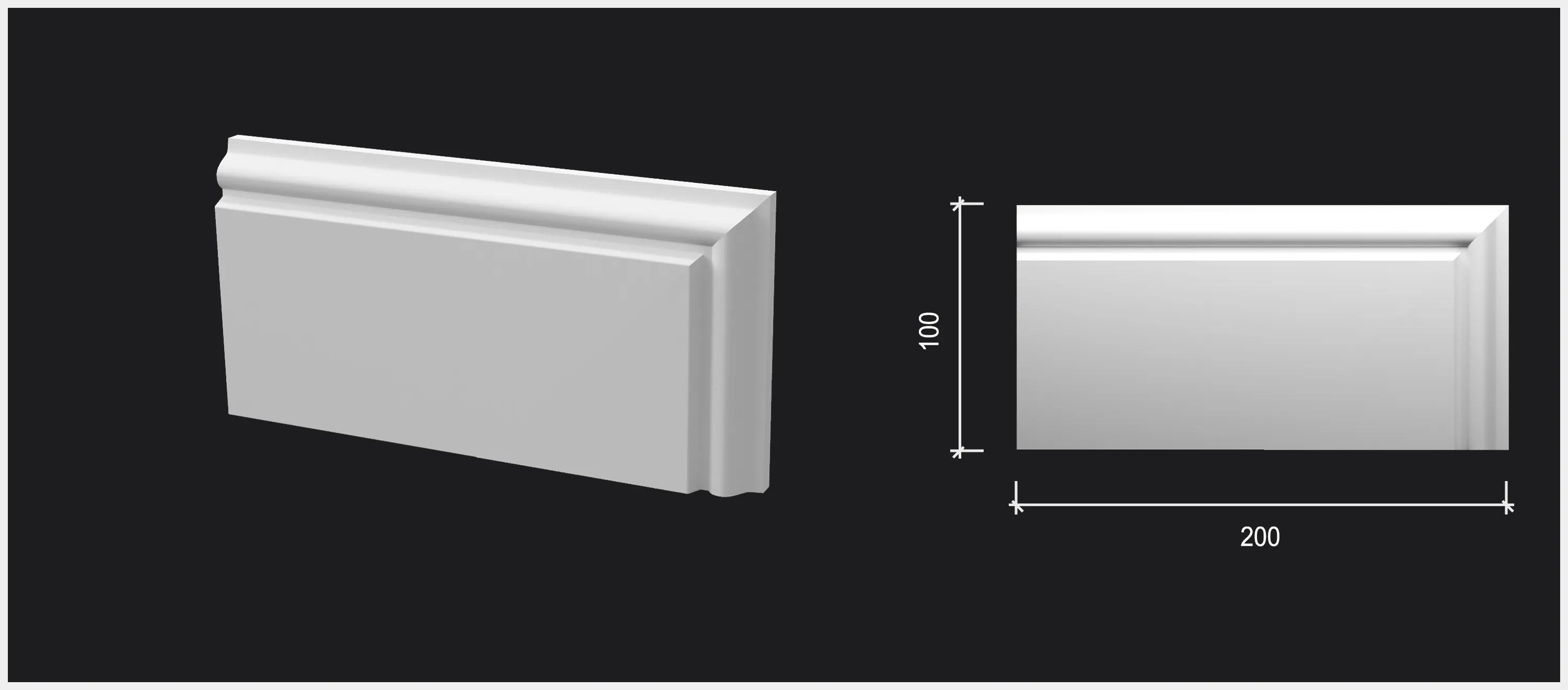 Заглушка для плинтуса под покраску Decor-Dizayn DD701/U3 правая 100 мм
