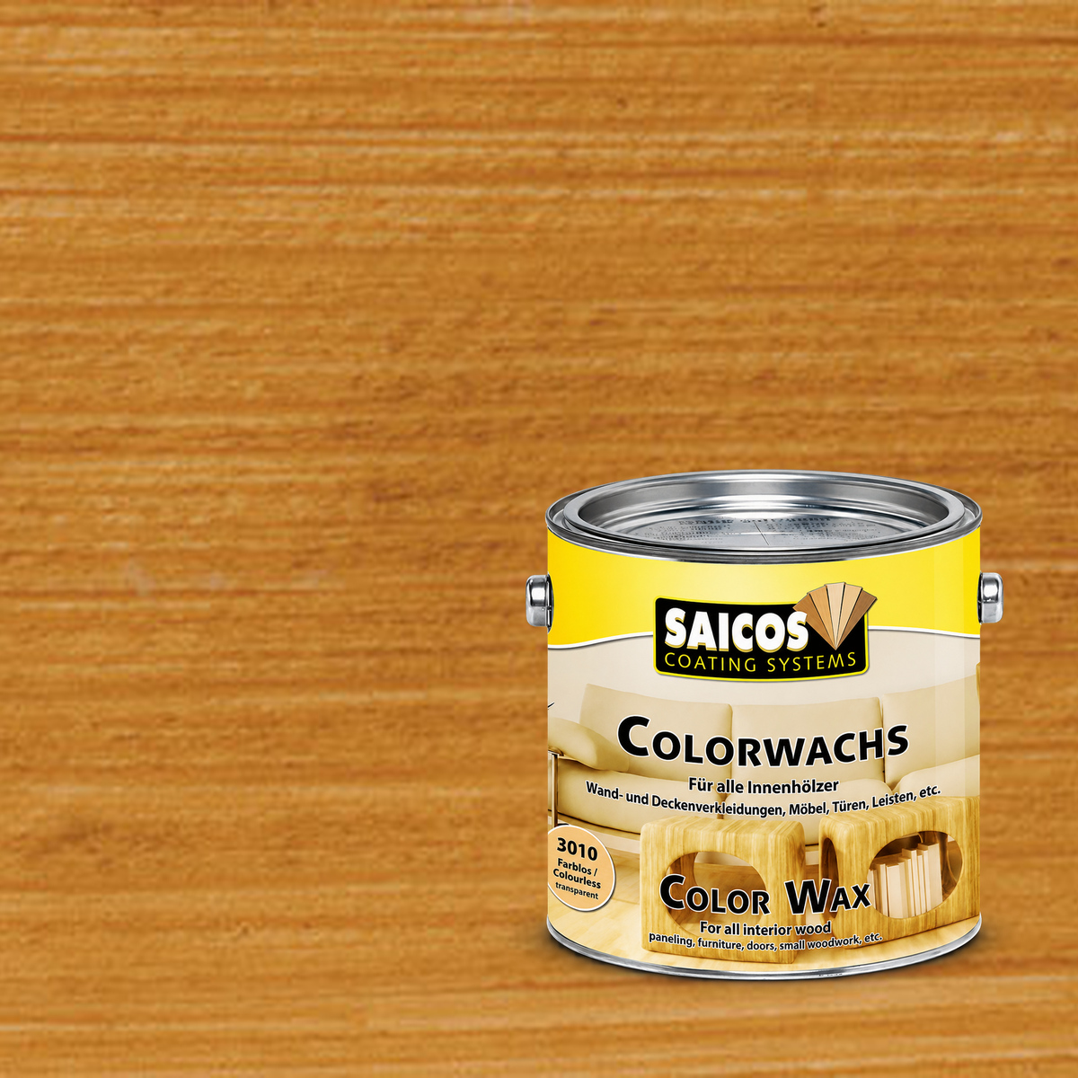 Воск для дерева Saicos Colorwachs Classic цвет 3028 Тик 0,75 л