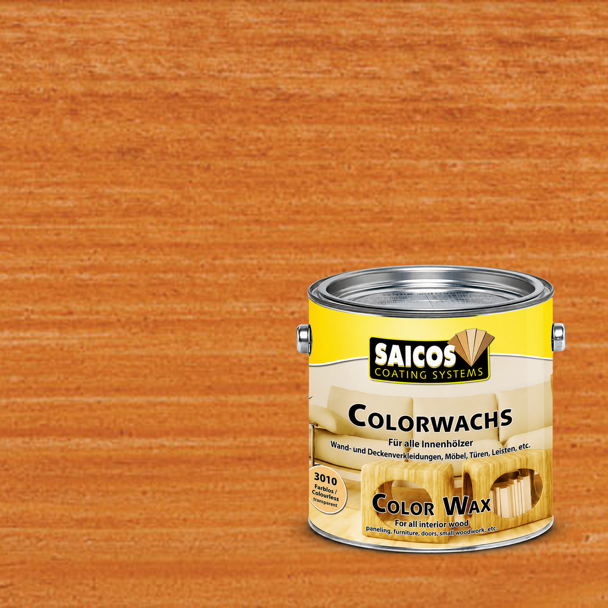 Воск для дерева Saicos Colorwachs Classic цвет 3032 Вишня 0,75 л