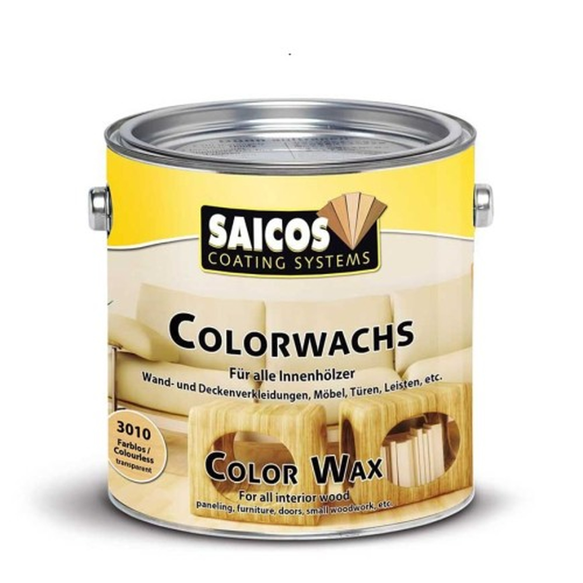 Воск для дерева Saicos Colorwachs Classic цвет 3034 Малиновый 0,75 л