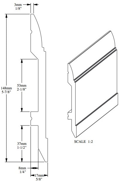 Плинтус под покраску Orac Decor Axxent SX104 2000×148×17