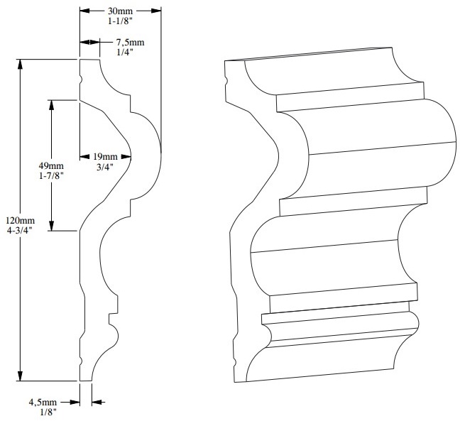 Молдинг под покраску Orac Decor Luxxus P8050 2000×120×30