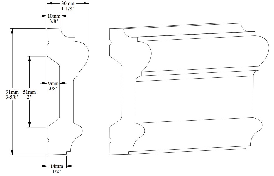 Молдинг под покраску Orac Decor Luxxus P9010 2000×91×30