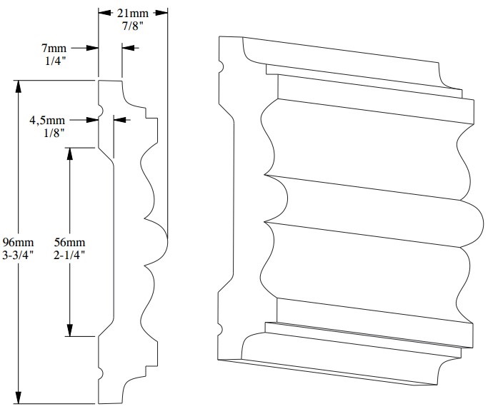 Молдинг под покраску Orac Decor Luxxus P9020 2000×96×21