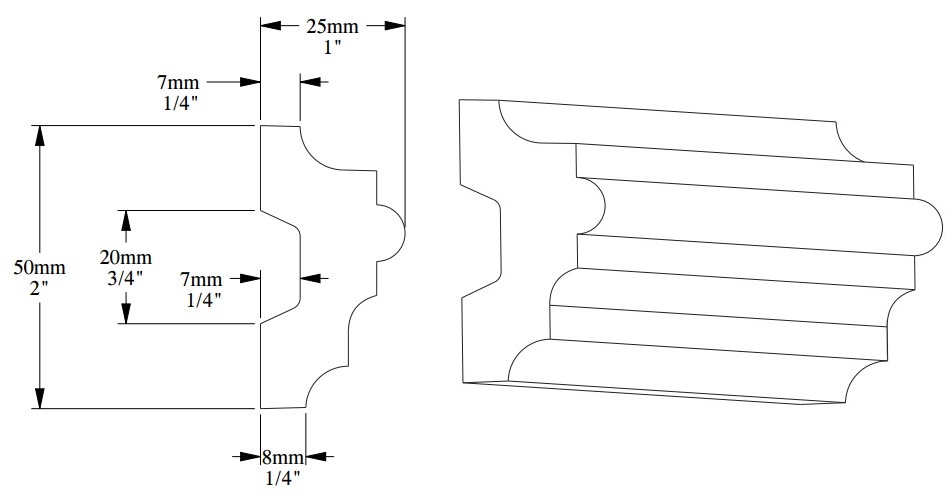 Молдинг под покраску Orac Decor Luxxus P9040 2000×50×25