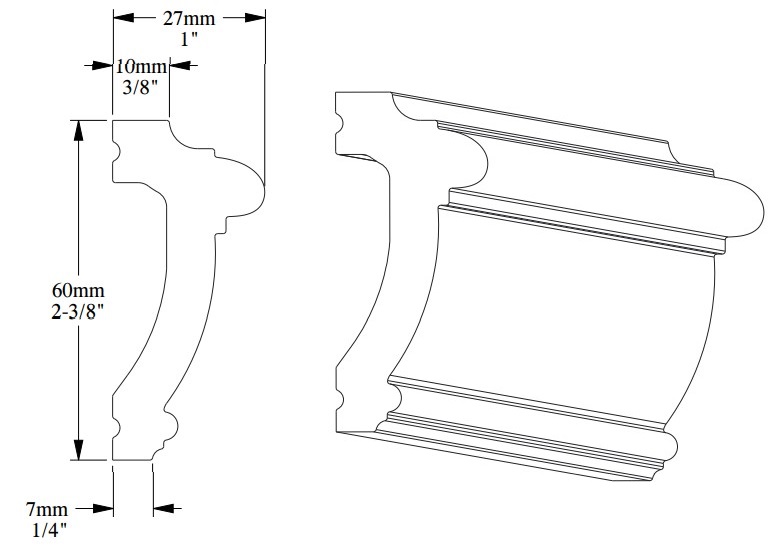 Молдинг под покраску Orac Decor Axxent PX113 2000×60×27