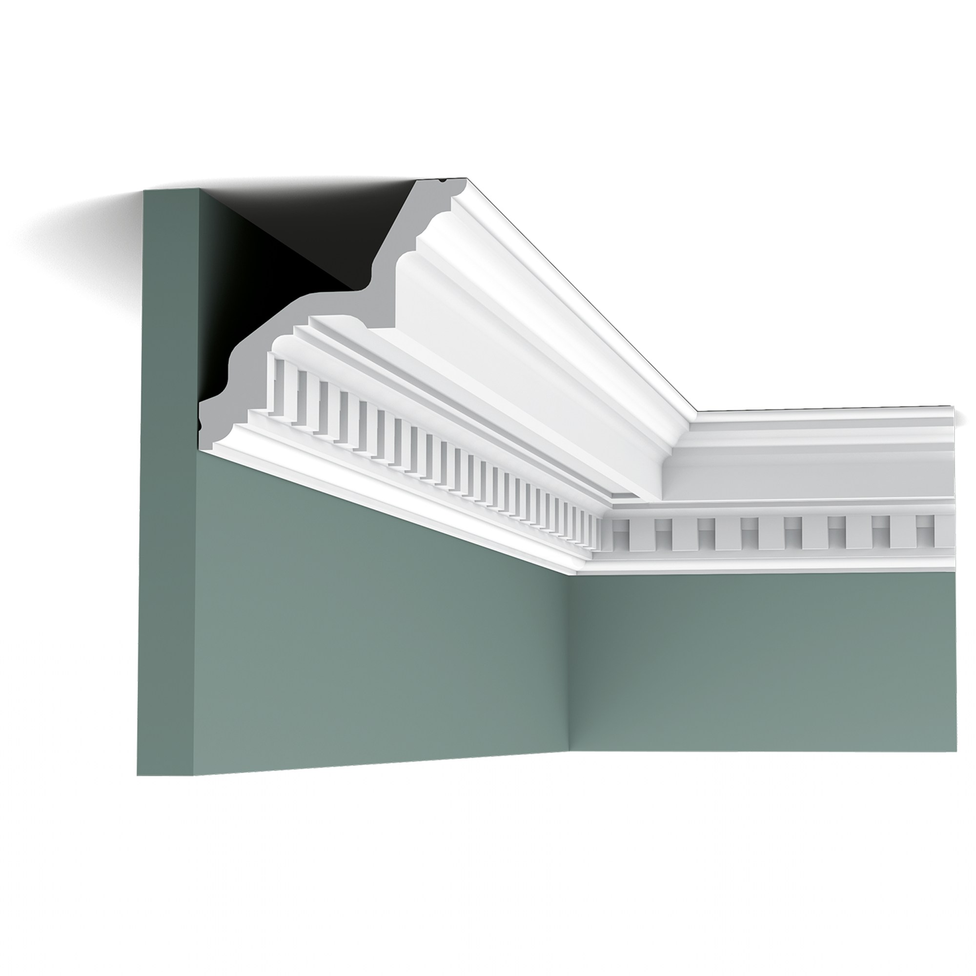 Потолочный плинтус под покраску Orac Decor Luxxus C211 2000×112×116