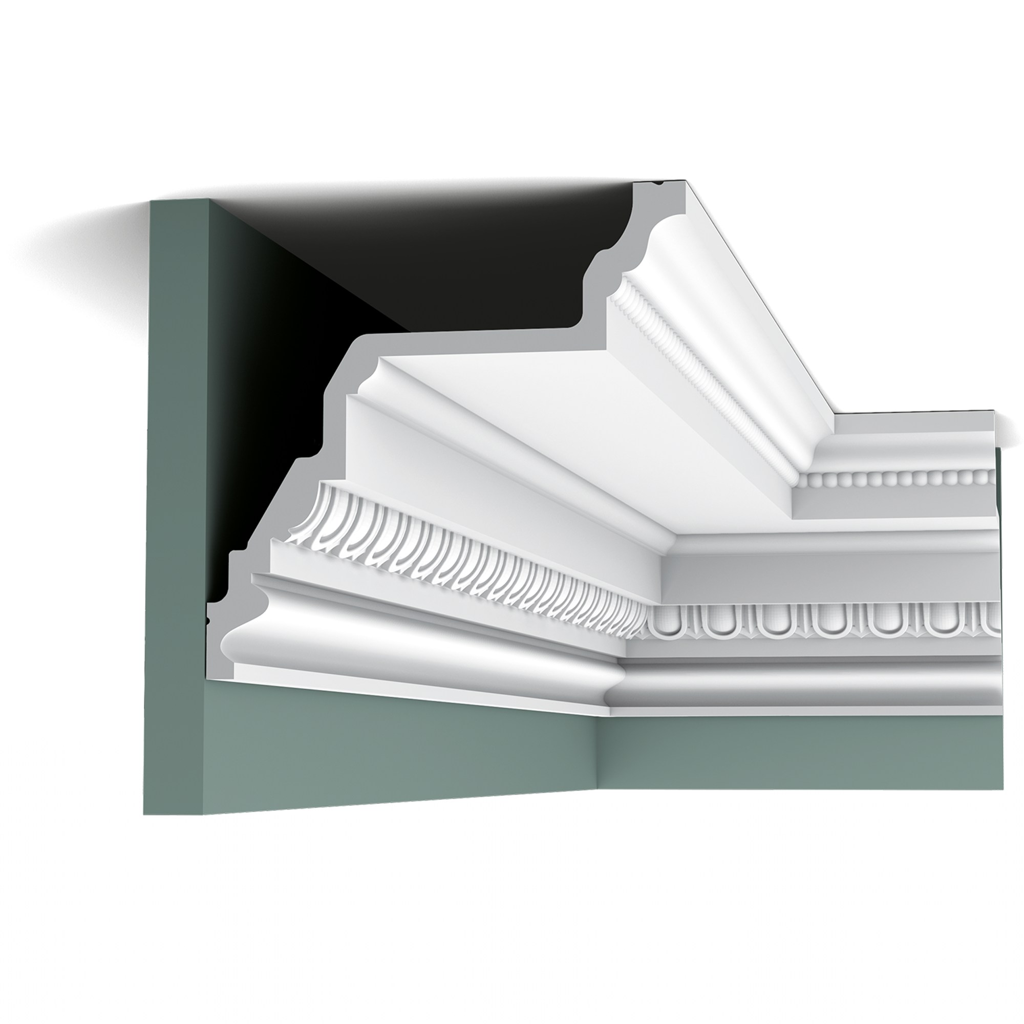 Потолочный плинтус под покраску Orac Decor Luxxus C307 2000×195×195