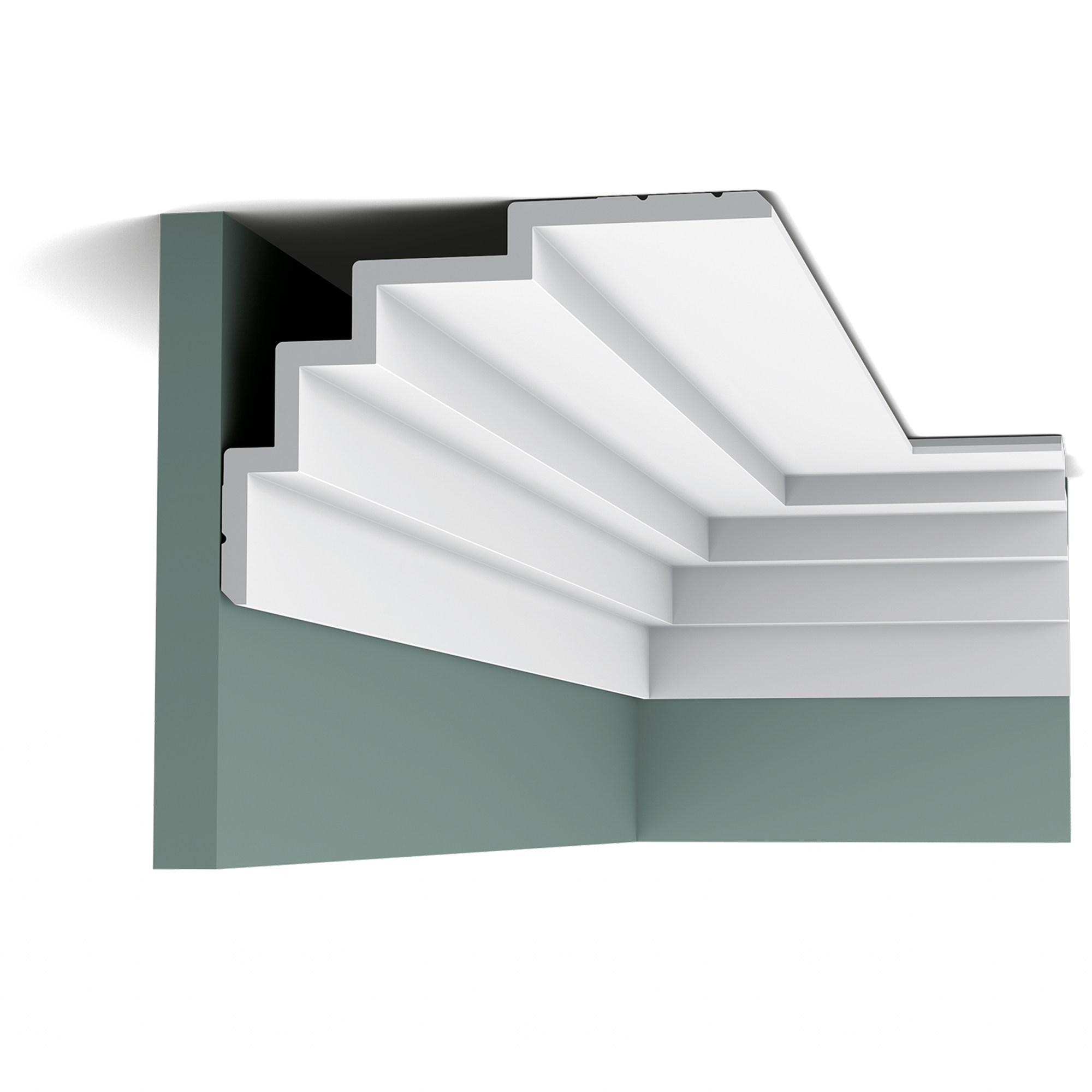 Потолочный плинтус под покраску Orac Decor Modern Steps C393 2000×210×150