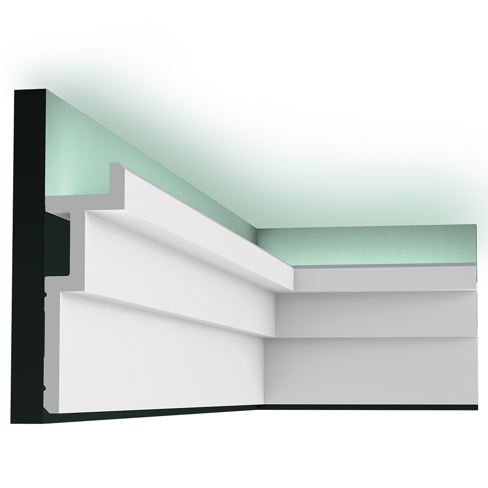 Потолочный плинтус под покраску Orac Decor Modern C396 с подсветкой 2000×61×185