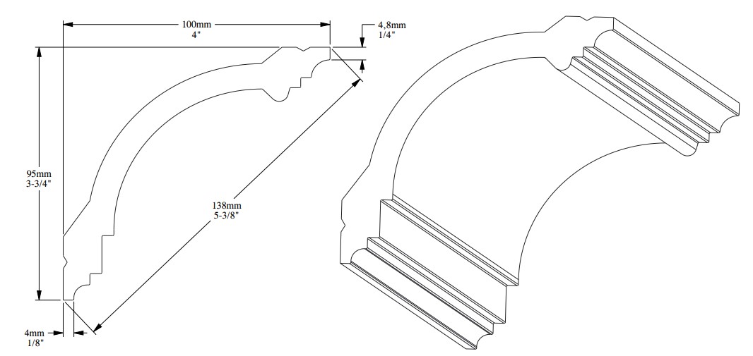 Потолочный плинтус под покраску Orac Decor Durofoam CB512N 2000×100×95
