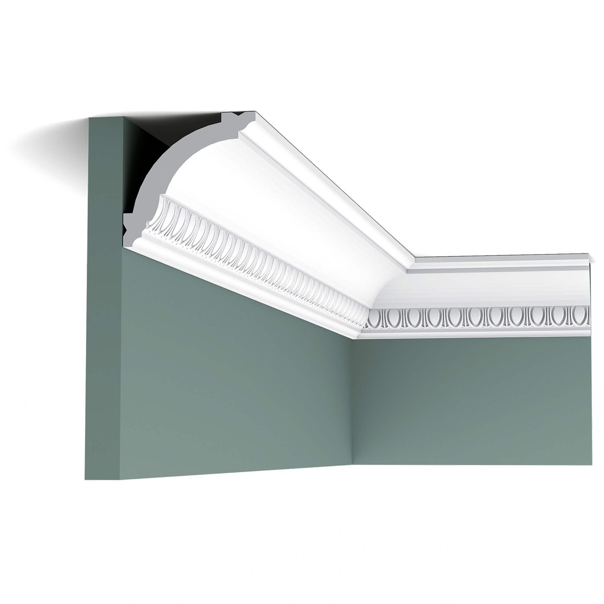 Потолочный плинтус под покраску Orac Decor Axxent CX101 2000×71×69