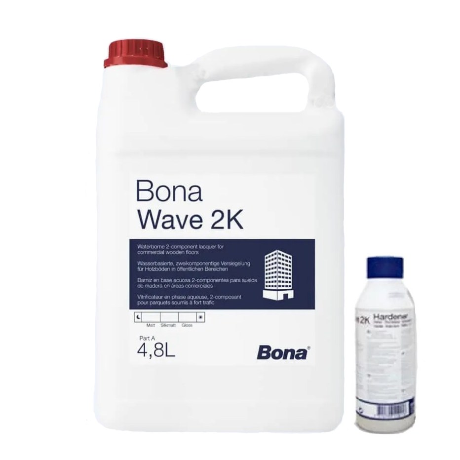 Лак для паркета Bona Wave 2K полиуретановый на водной основе глянцевый 5 л Лак для паркета Bona Wave 2K полиуретановый на водной основе глянцевый 5 л