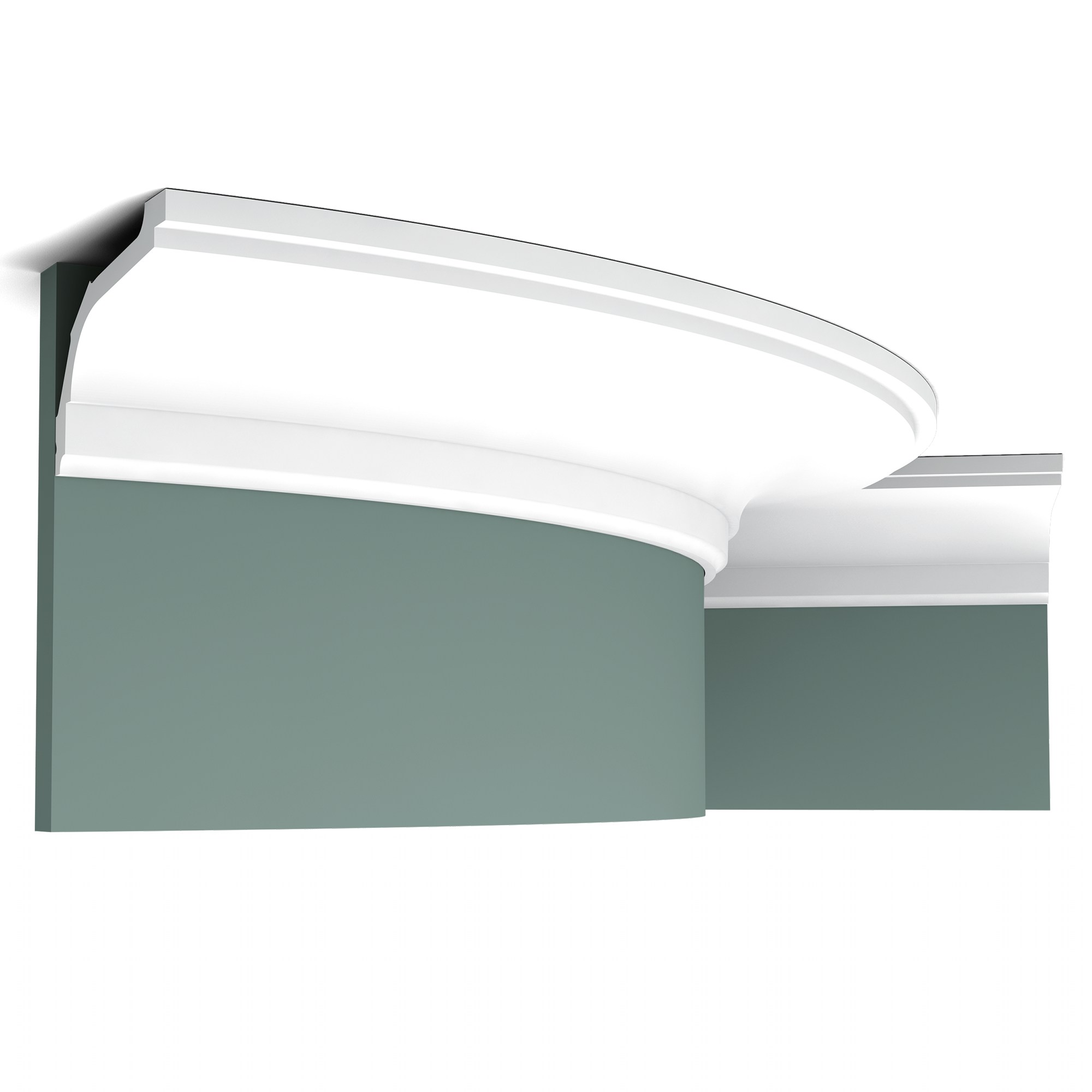 Потолочный плинтус под покраску гибкий Orac Decor Luxxus C220F 2000×116×76