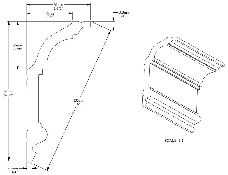 Потолочный плинтус под покраску гибкий Orac Decor Luxxus C339F 2000×64×141