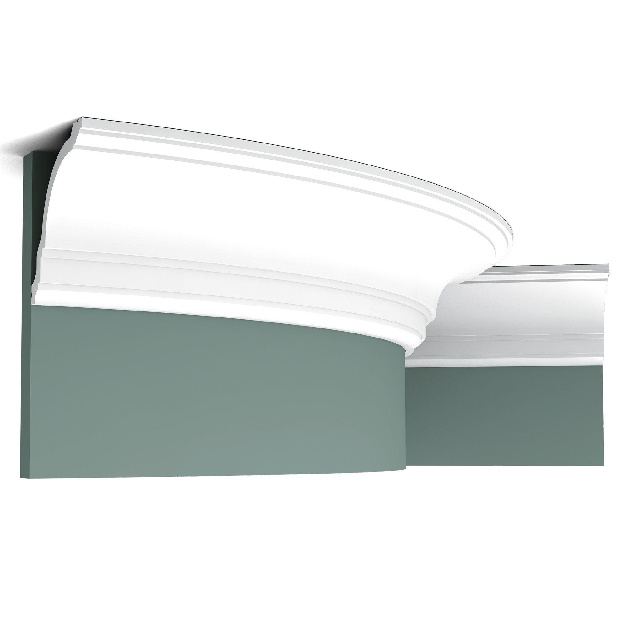 Потолочный плинтус под покраску гибкий Orac Decor Axxent CX106F 2000×117×118