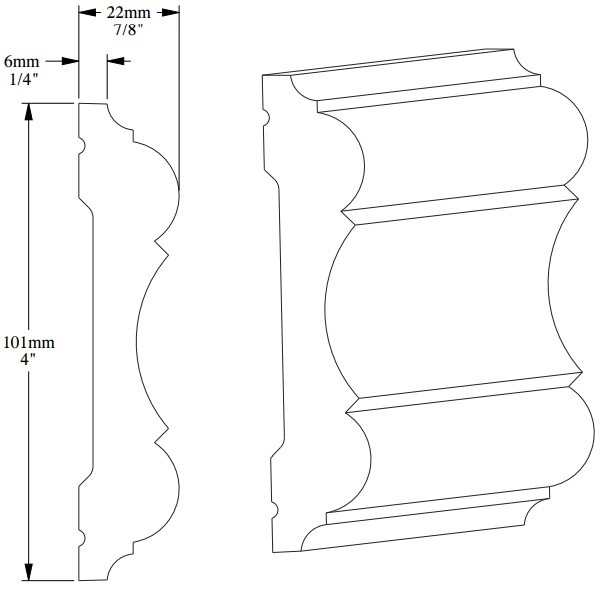 Гибкий молдинг под покраску Orac Decor Luxxus P8040F 2000×101×22