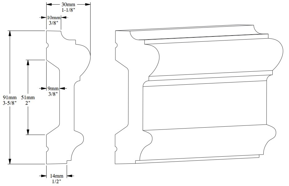 Гибкий молдинг под покраску Orac Decor Luxxus P9010F 2000×91×30