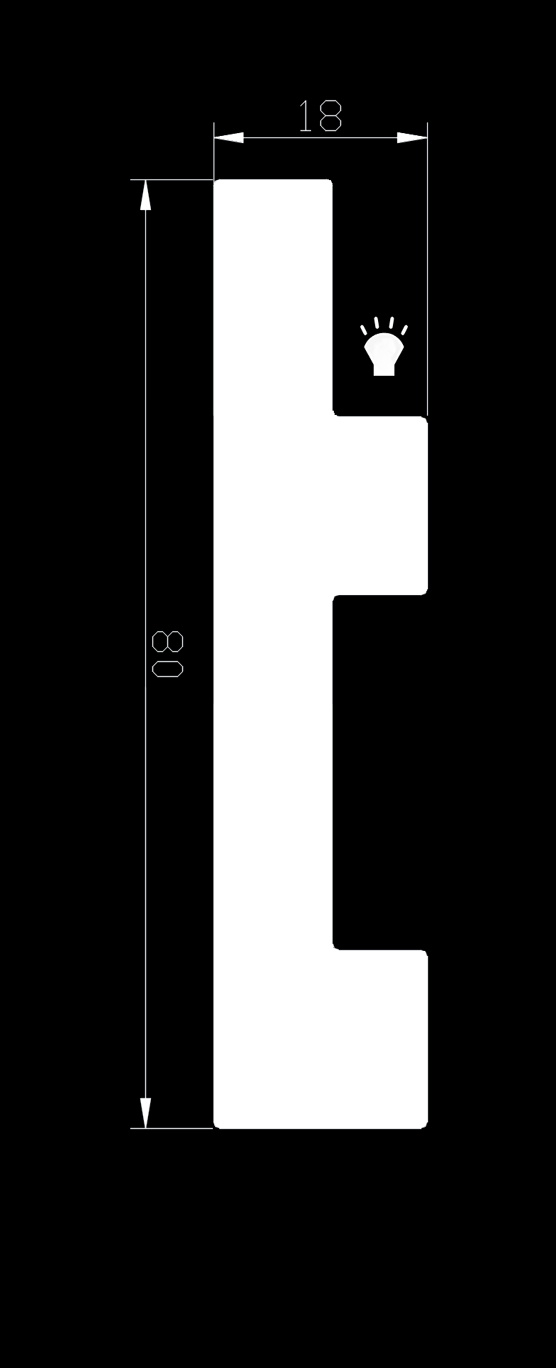 Молдинг под покраску Evrowood M06 LED с подсветкой 2000×80×18 Молдинг под покраску Evrowood M06 LED с подсветкой 2000×80×18