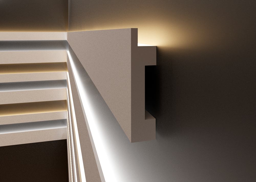 Молдинг под покраску Evrowood M07 LED с подсветкой 2000×120×18 Молдинг под покраску Evrowood M07 LED с подсветкой 2000×120×18