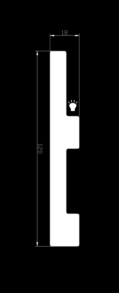Молдинг под покраску Evrowood M07 LED с подсветкой 2000×120×18 Молдинг под покраску Evrowood M07 LED с подсветкой 2000×120×18
