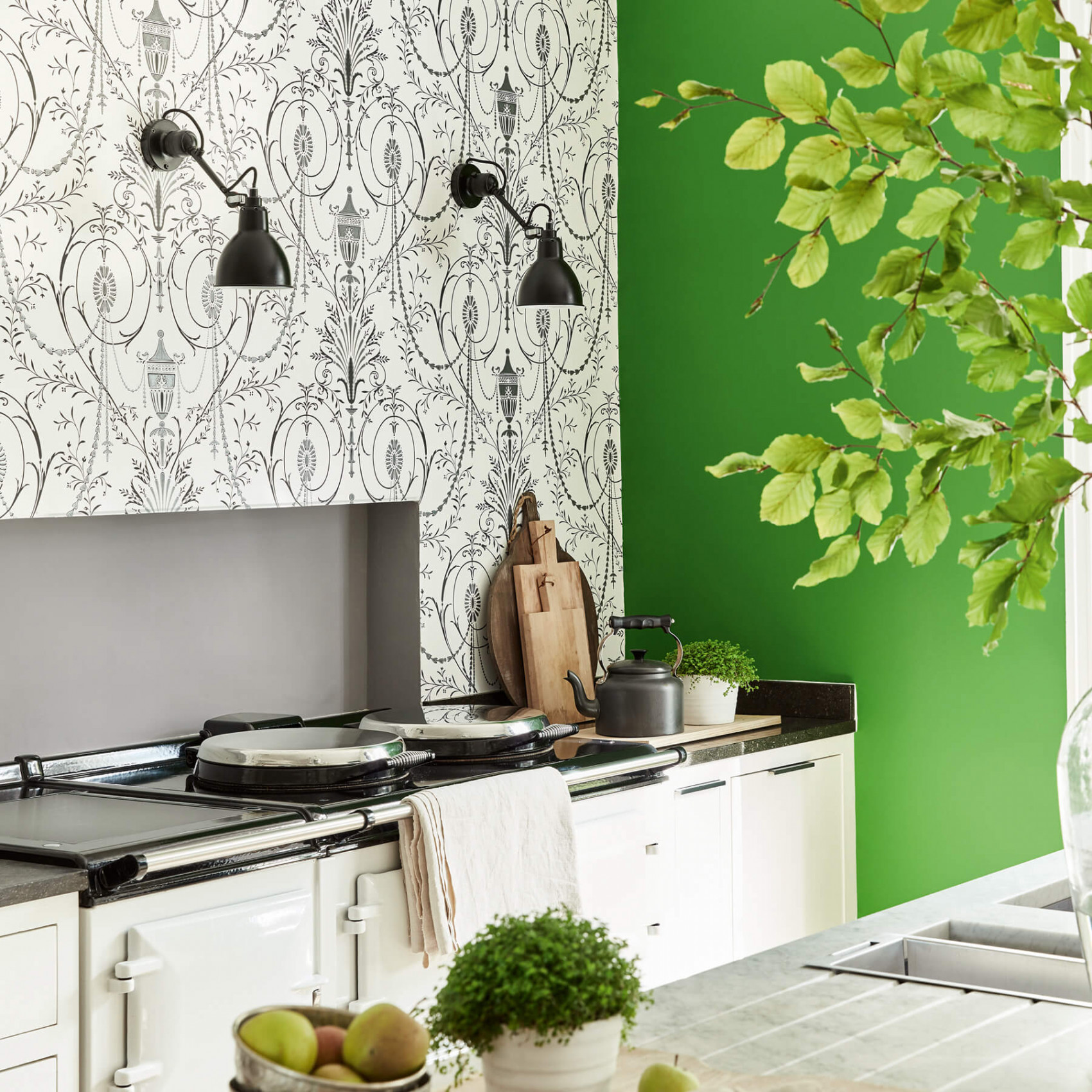 Обои Little Greene London Wallpapers V Marlborough Glace 0256MAGLACE фото в интерьере
