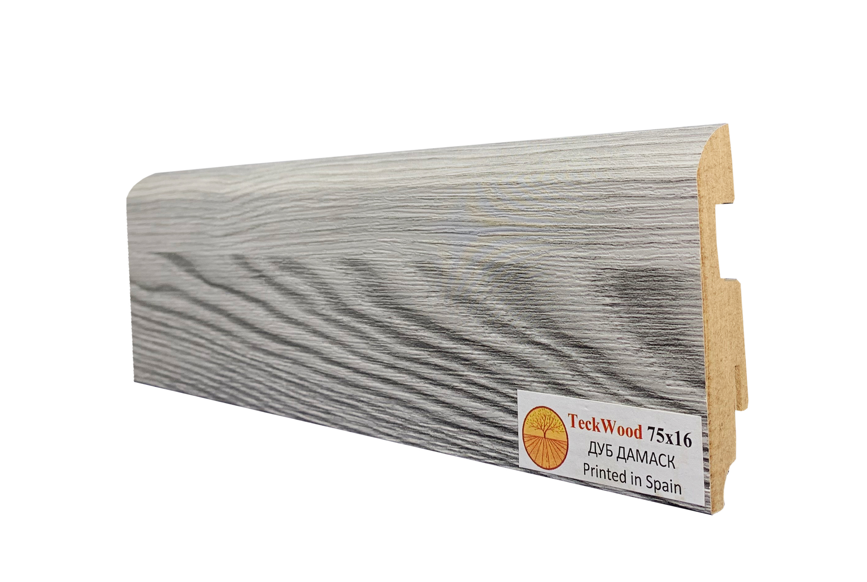 Плинтус МДФ ламинированный TeckWood Дуб Дамаск 2150×75×16