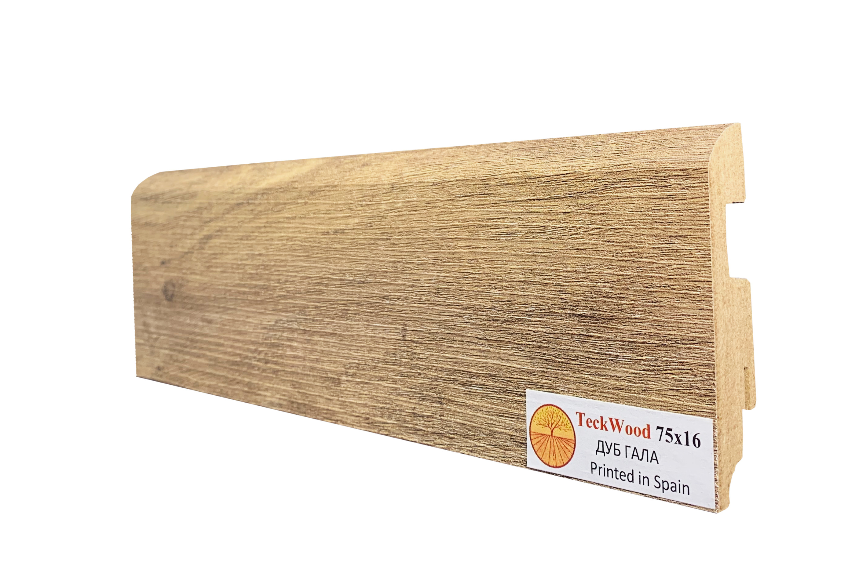 Плинтус МДФ ламинированный TeckWood Дуб Гала 2150×75×16