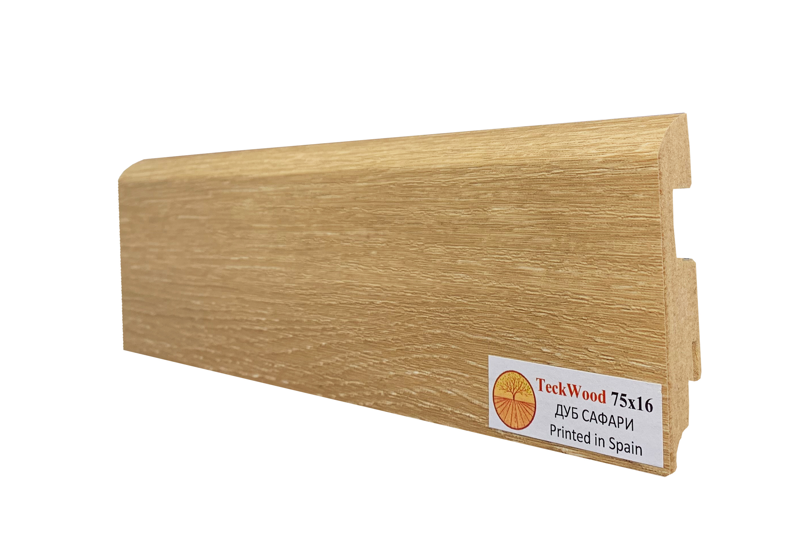 Плинтус МДФ ламинированный TeckWood Дуб Сафари 2150×75×16