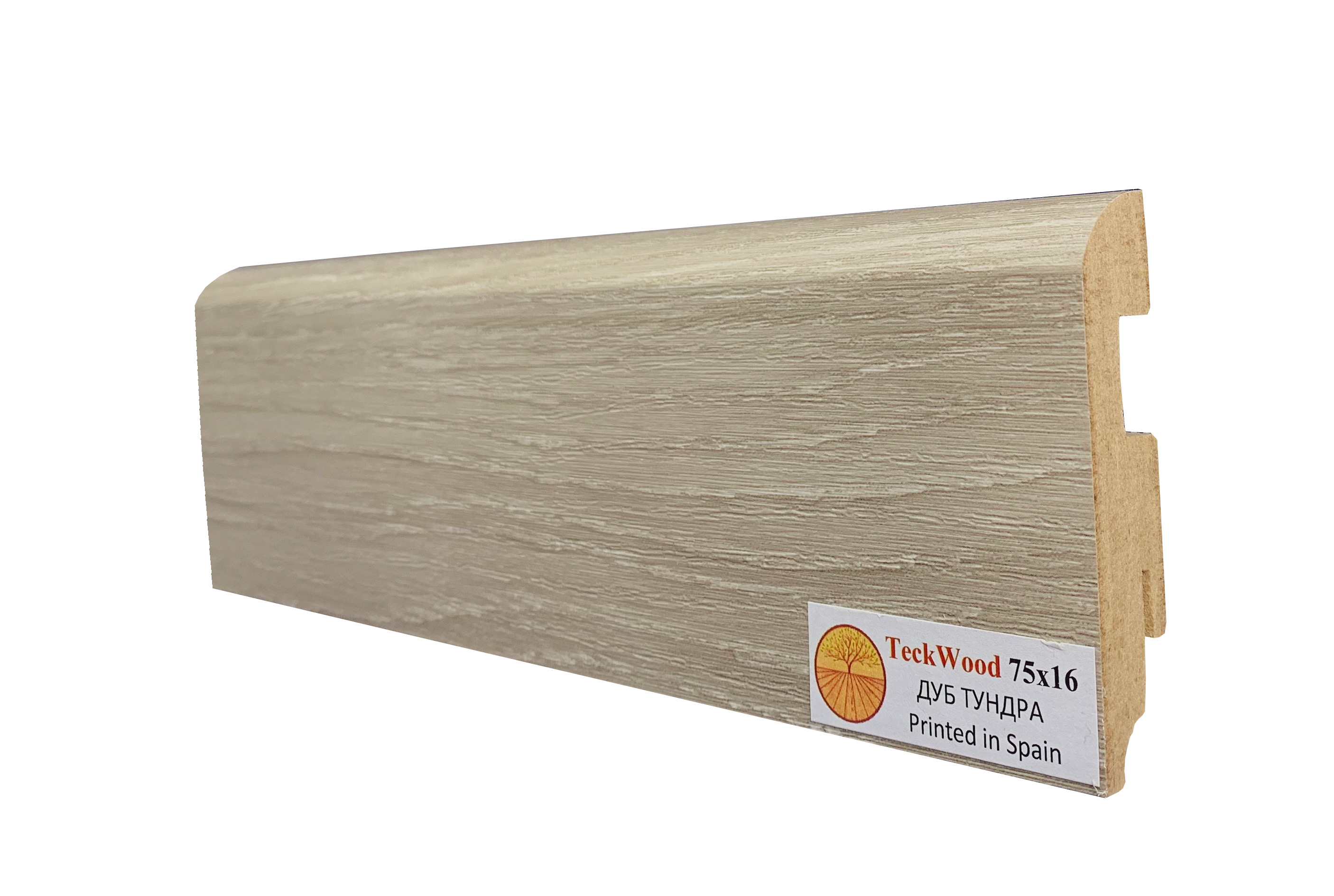 Плинтус МДФ ламинированный TeckWood Дуб Тундра 2150×75×16