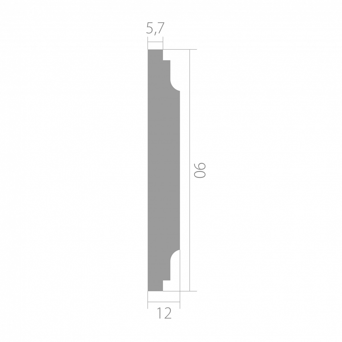 Молдинг ЛДФ под покраску Ultrawood U 016 2440×90×12 Молдинг ЛДФ под покраску Ultrawood U 016 2440×90×12