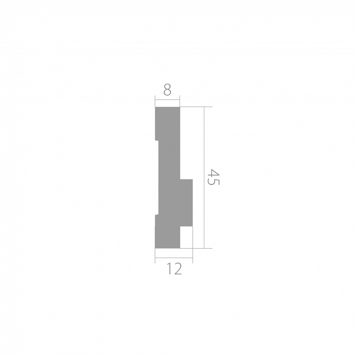 Молдинг ЛДФ под покраску Ultrawood U 0026 2440×45×12 Молдинг ЛДФ под покраску Ultrawood U 0026 2440×45×12