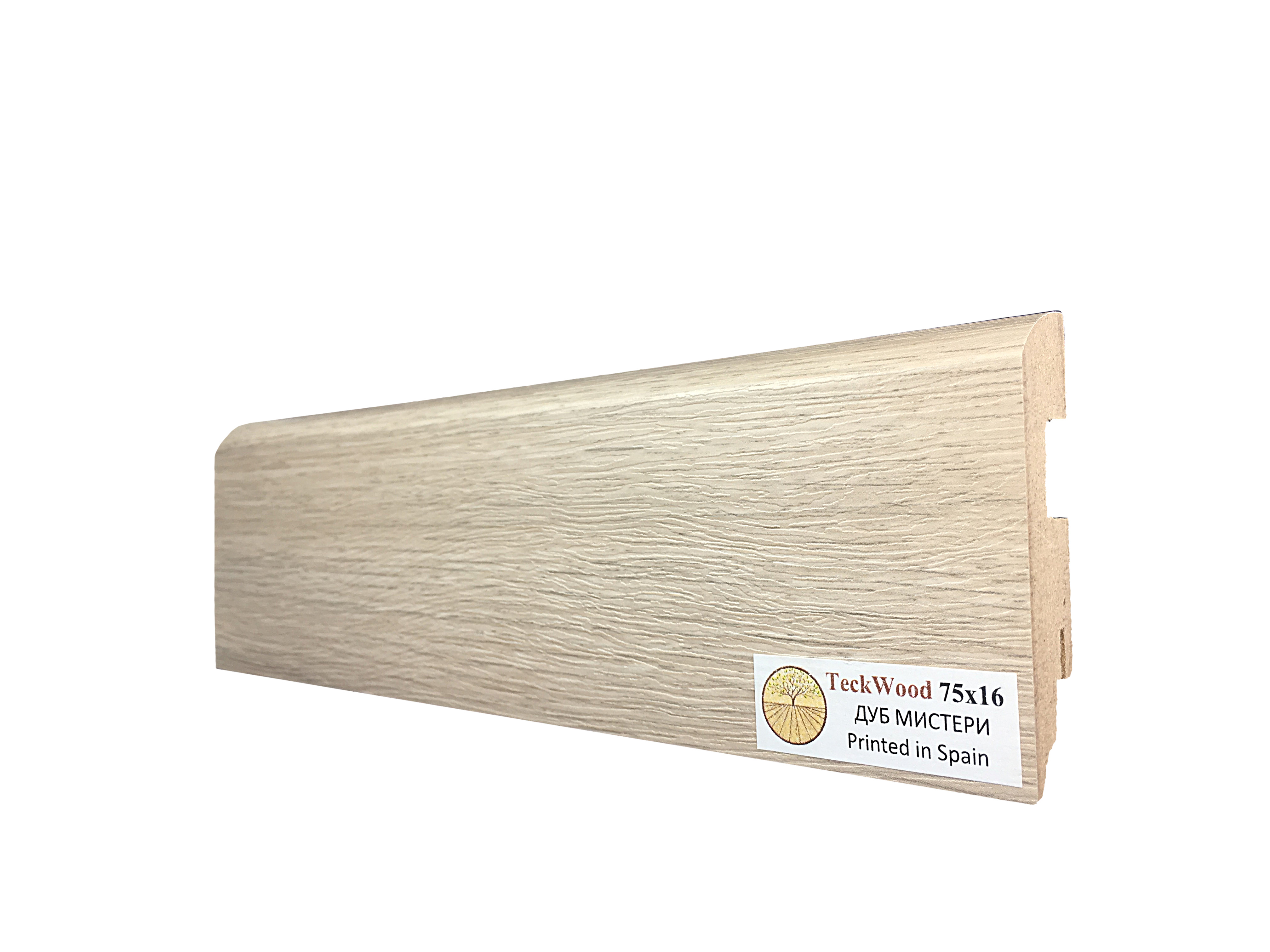 Плинтус МДФ ламинированный TeckWood Дуб Мистери 2150×75×16