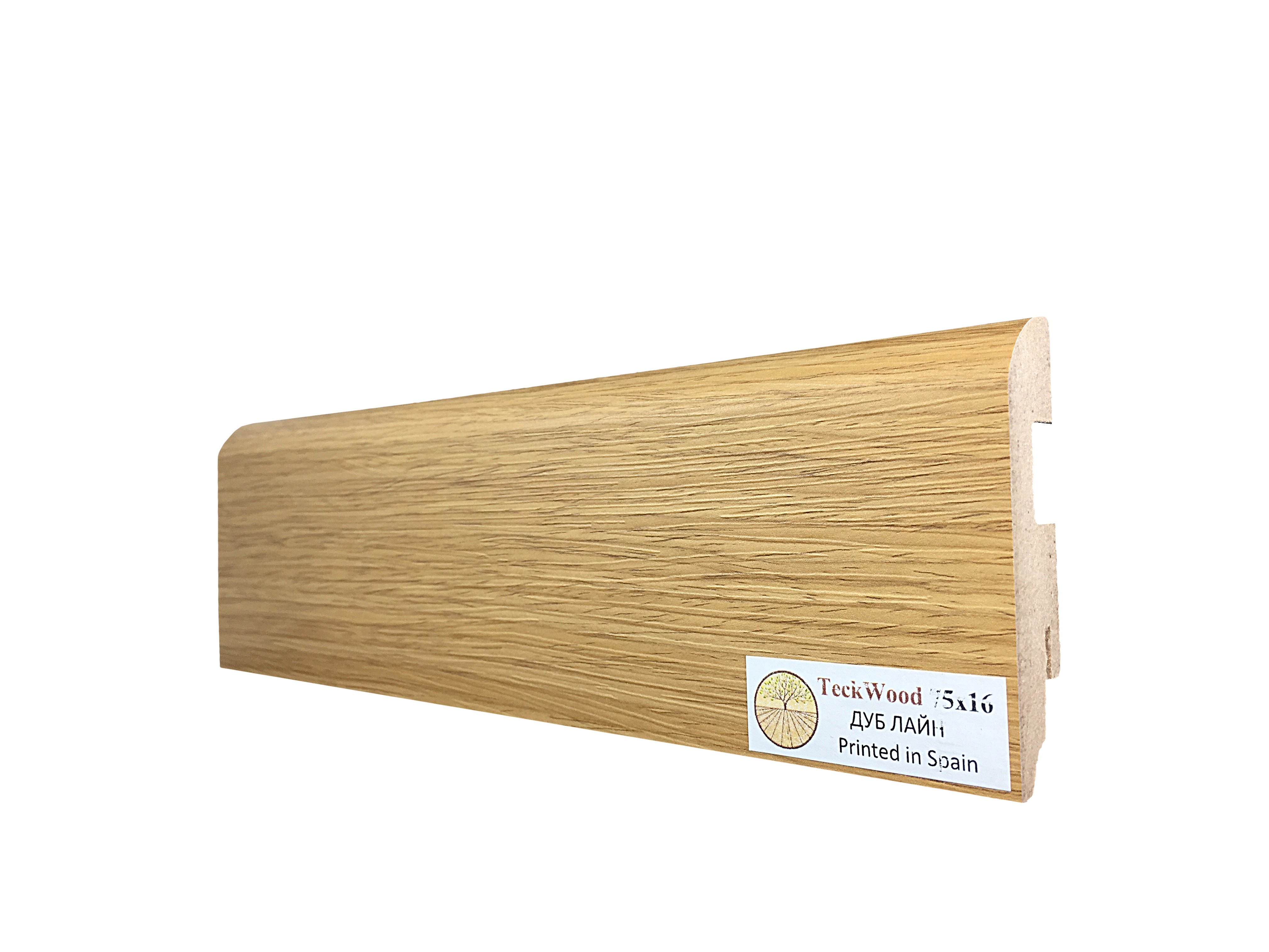 Плинтус МДФ ламинированный TeckWood Дуб Лайн 2000×75×16