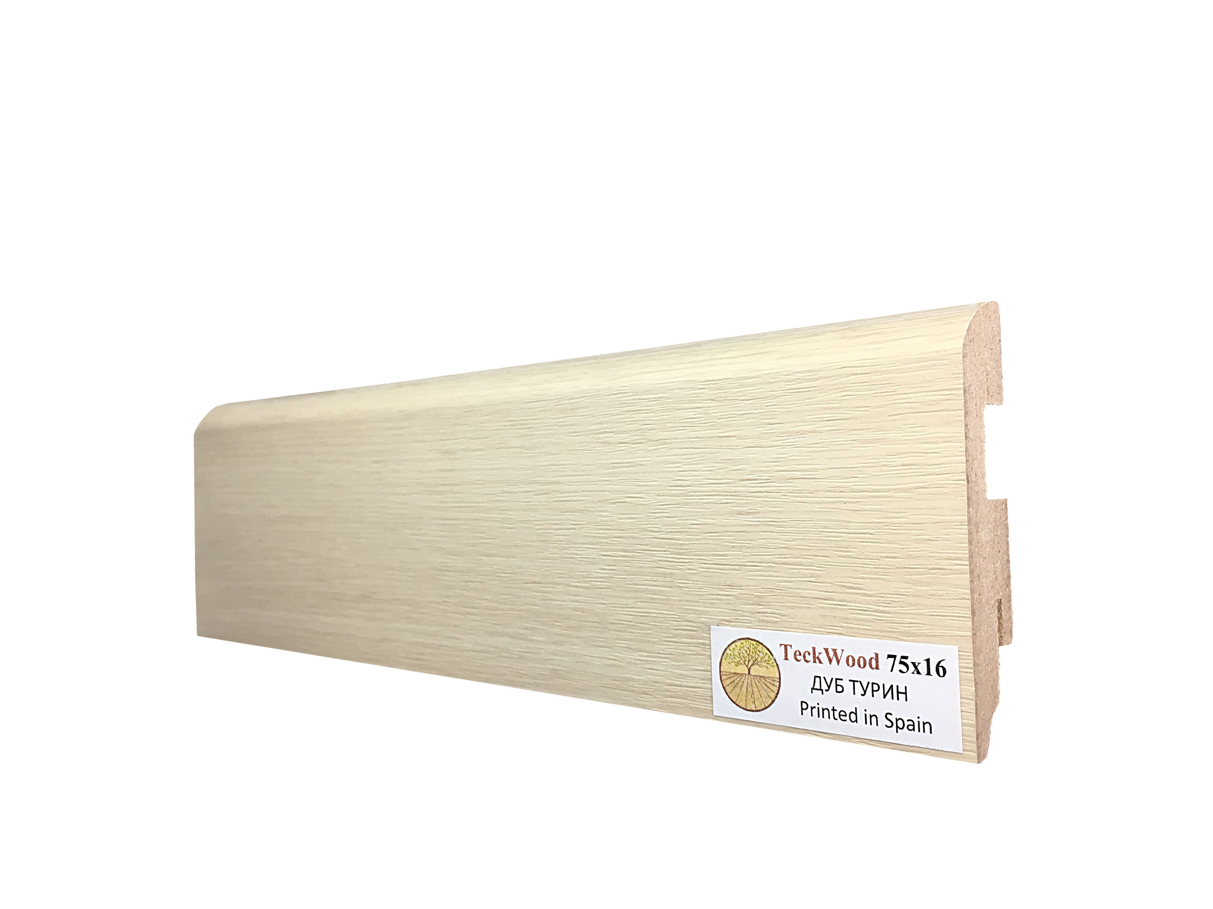 Плинтус МДФ ламинированный TeckWood Дуб Турин 2000×75×16