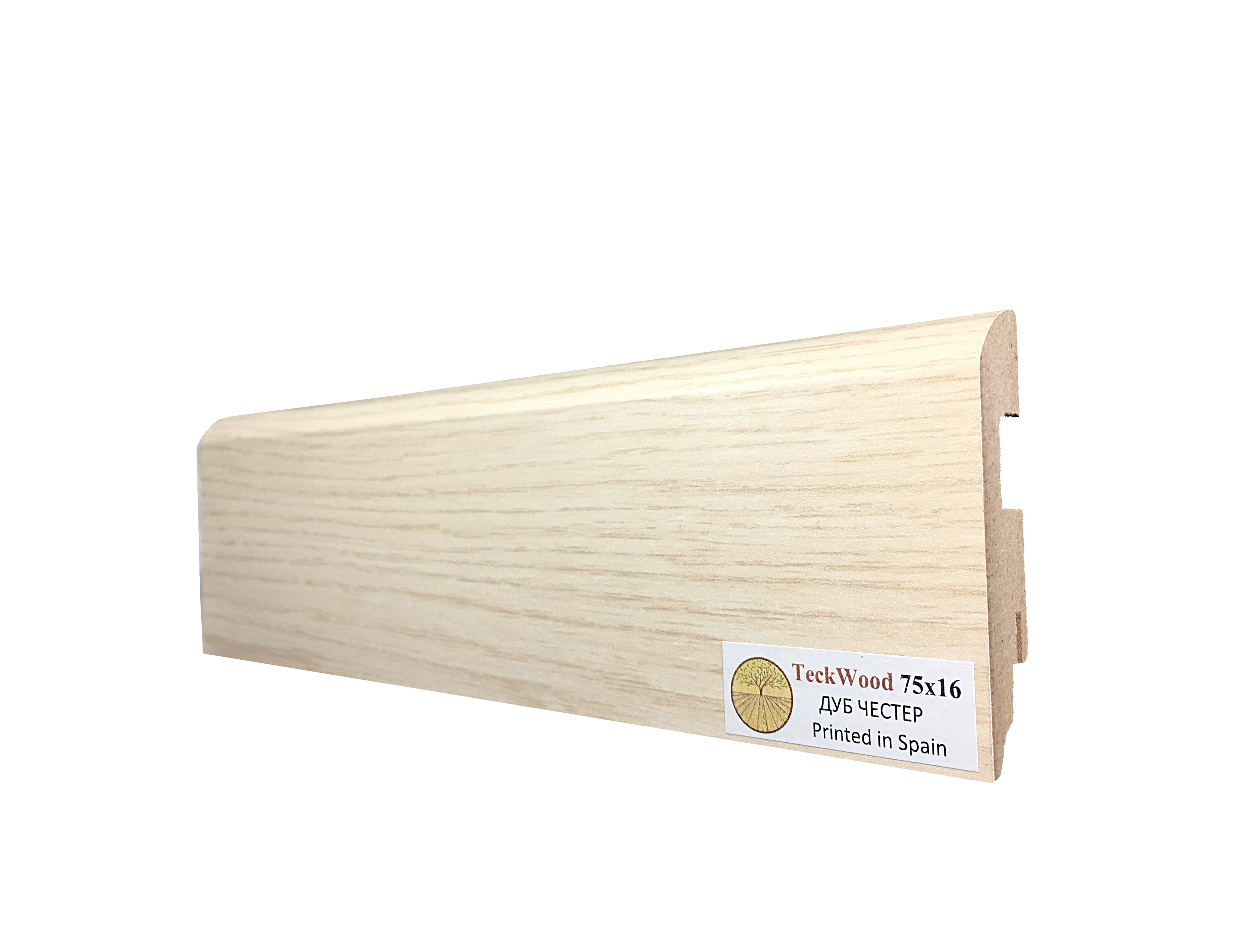 Плинтус МДФ ламинированный TeckWood Дуб Честер 2150×75×16