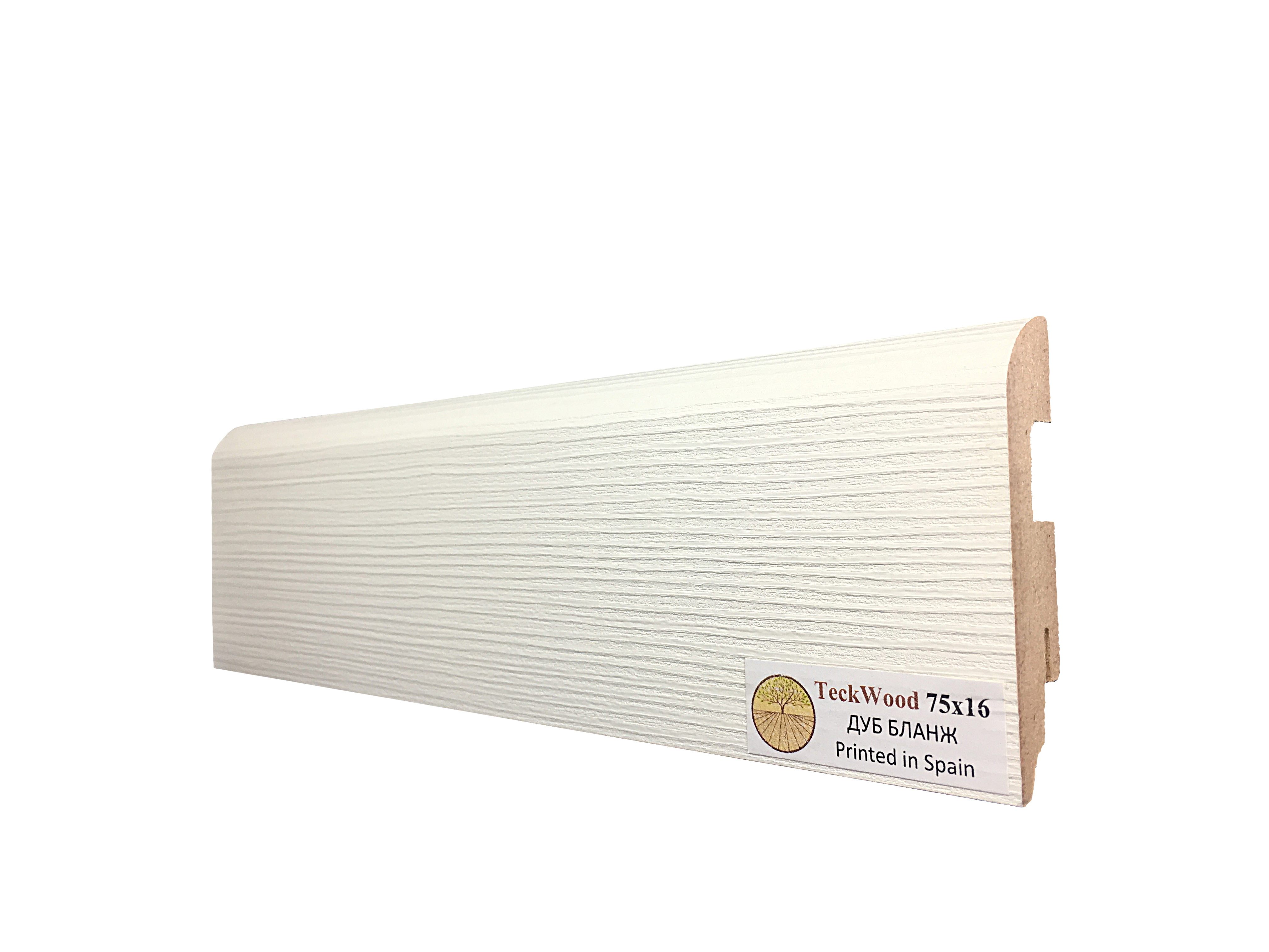 Плинтус МДФ ламинированный TeckWood Дуб Бланж 2000×75×16