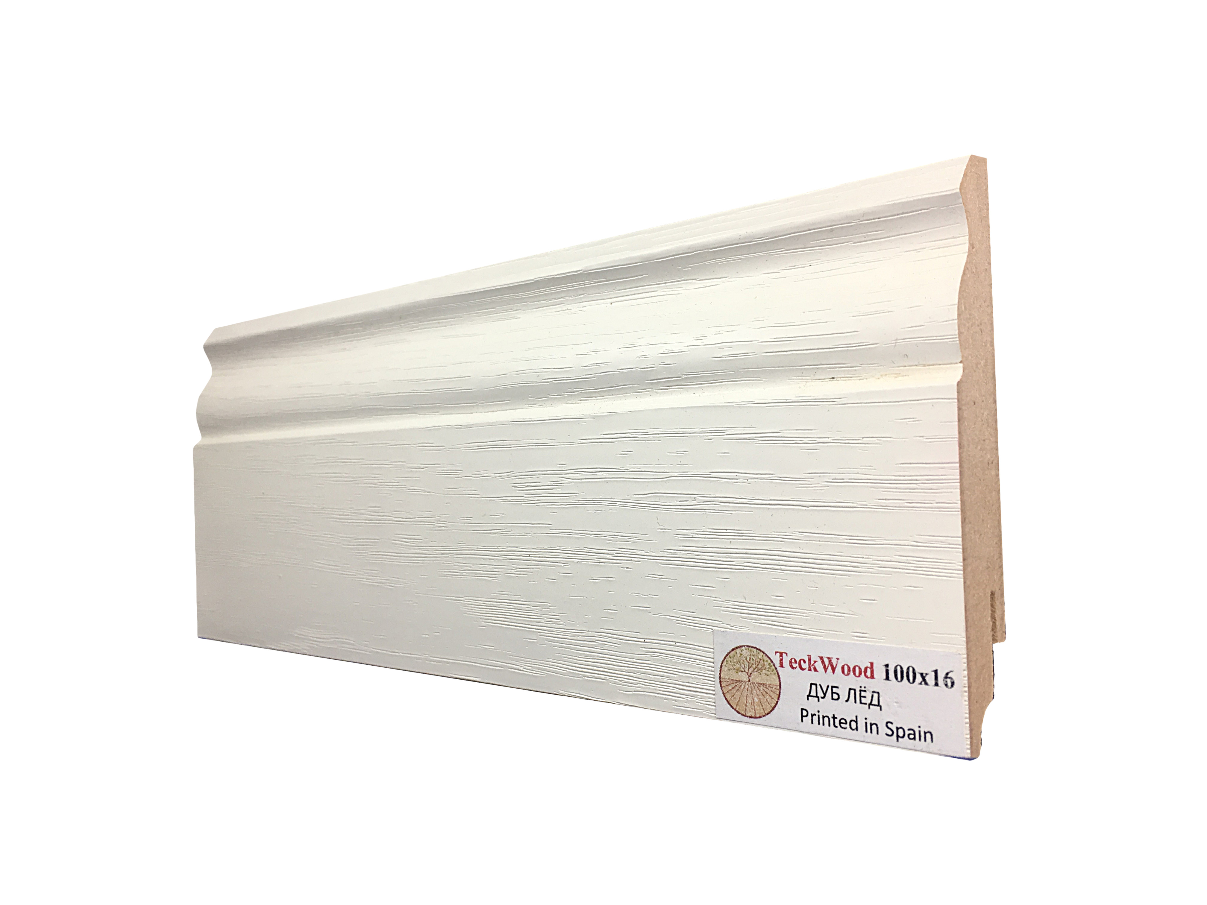 Плинтус МДФ ламинированный TeckWood Дуб Лёд 2150×100×16