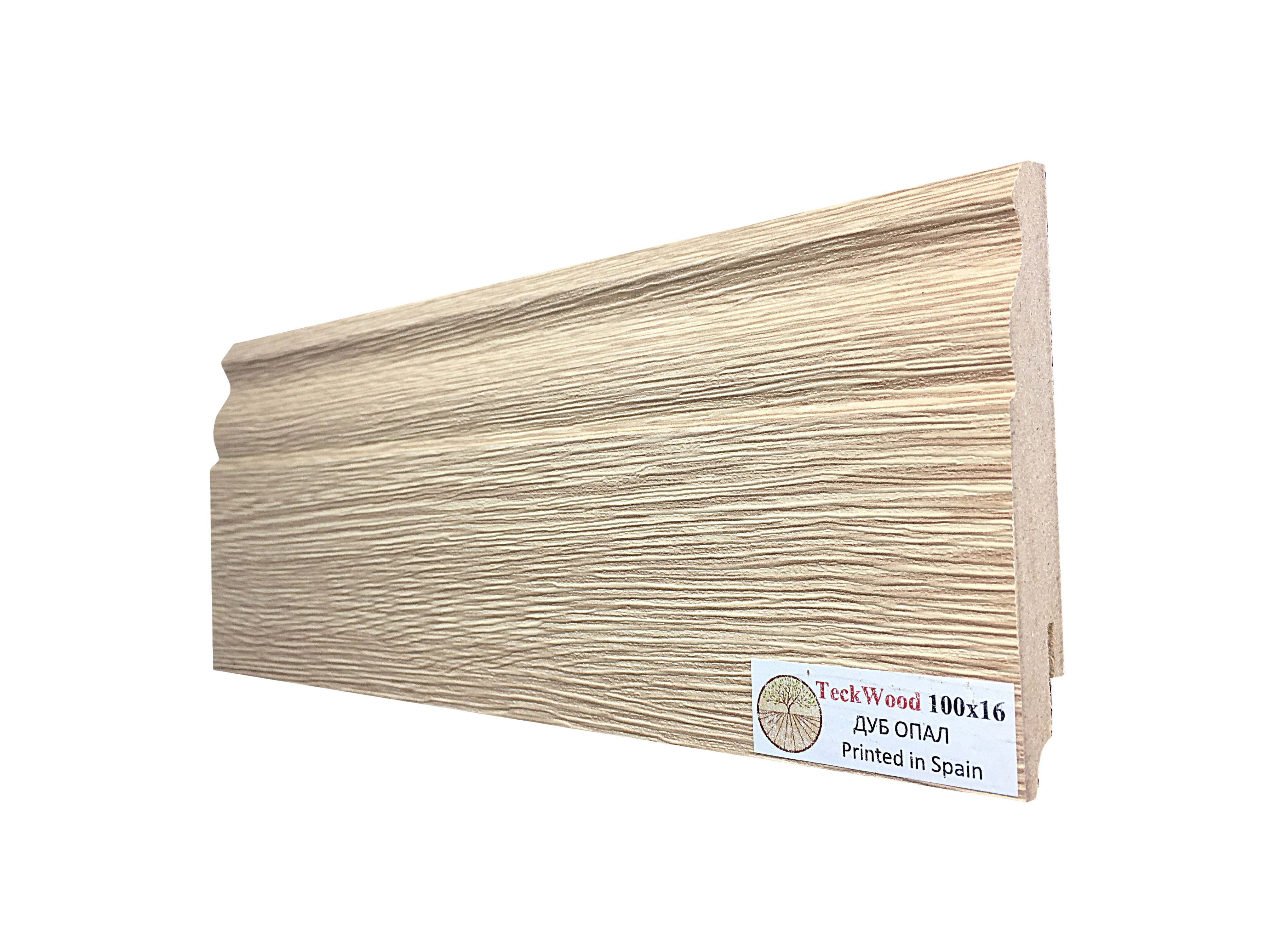 Плинтус МДФ ламинированный TeckWood Дуб Опал 2150×100×16