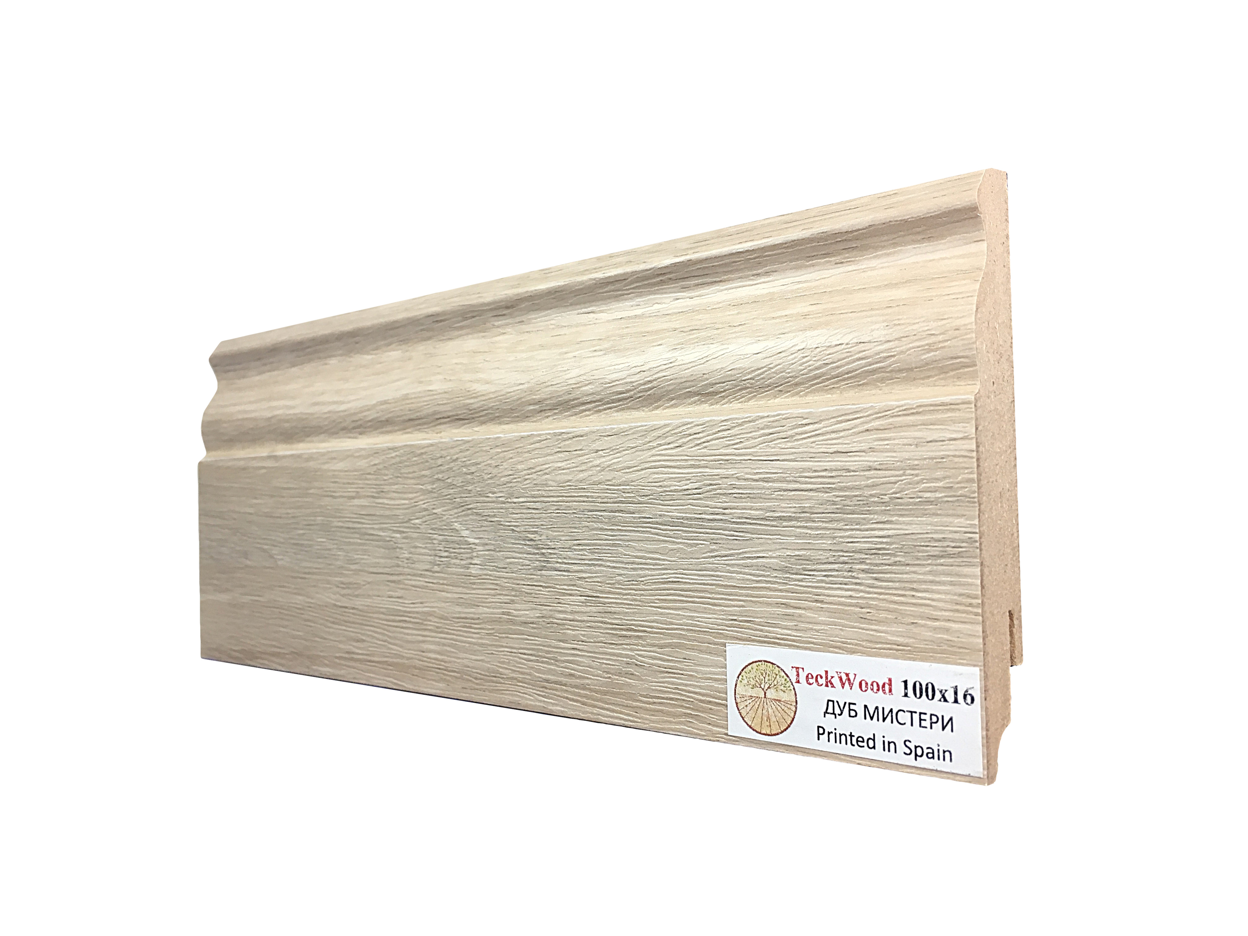 Плинтус МДФ ламинированный TeckWood Дуб Мистери 2150×100×16